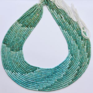 AAA Natural Arizona Turquoise Shaded Faceted Rondelle Beads, 2.5 MM Shaded Turquoise beads, 13" Faceted Turquoise Rondelle,