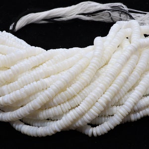 AAA White Opal Heishi Washer Beads, 6-7 MM White Opal beads, Opal Tyre Beads, 16 Inch Heishi Wheel Beads, Opal Beads For Jewelry Making
