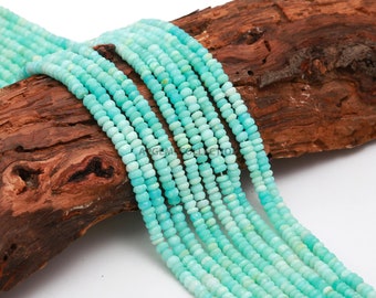 Peruvian Opal Faceted Rondelle Beads, 4 MM Peruvian Opal Beads, Opal Rondelle, 13 Inch Peruvian Opal beads strand for jewelry