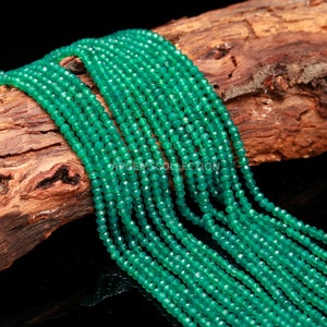 AAA Natural Green Onyx Faceted Rondelle Beads | 4MM Rondelle Green Onyx Faceted Rondelle Gemstone Bead Strand | 13" Green Gemstone Onyx Bead