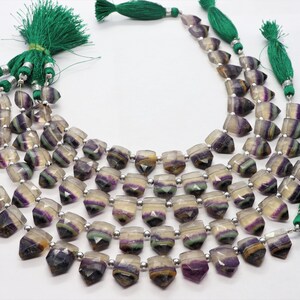 AAA Natural Fluorite Faceted Hut Shape Beads, 9x11 - 10x14 MM Fluorite Beads, 8 Inch Faceted Fluorite Hut Beads, Fluorite Fancy beads