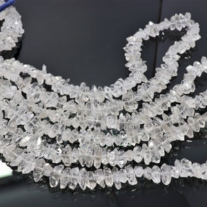 AAA+ Clear White Herkimer Diamond Quartz Nuggets Beads, 9-10 MM Herkimer Diamond Beads, 16 Inch Necklace Beads Herkimar rough Stone