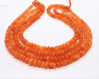 AAA Natural Carnelian Hand Carved Watermelon Necklace, 7-9 MM Carnelian beads, 16 Inch Caroline Hand Carved Bead, Melon bead, Wholesale Bead