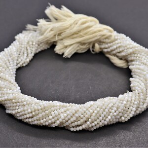 5 Strand AAA Natural White opal Micro Faceted Rondelle Beads, Width 2 MM, Length 13 Inch