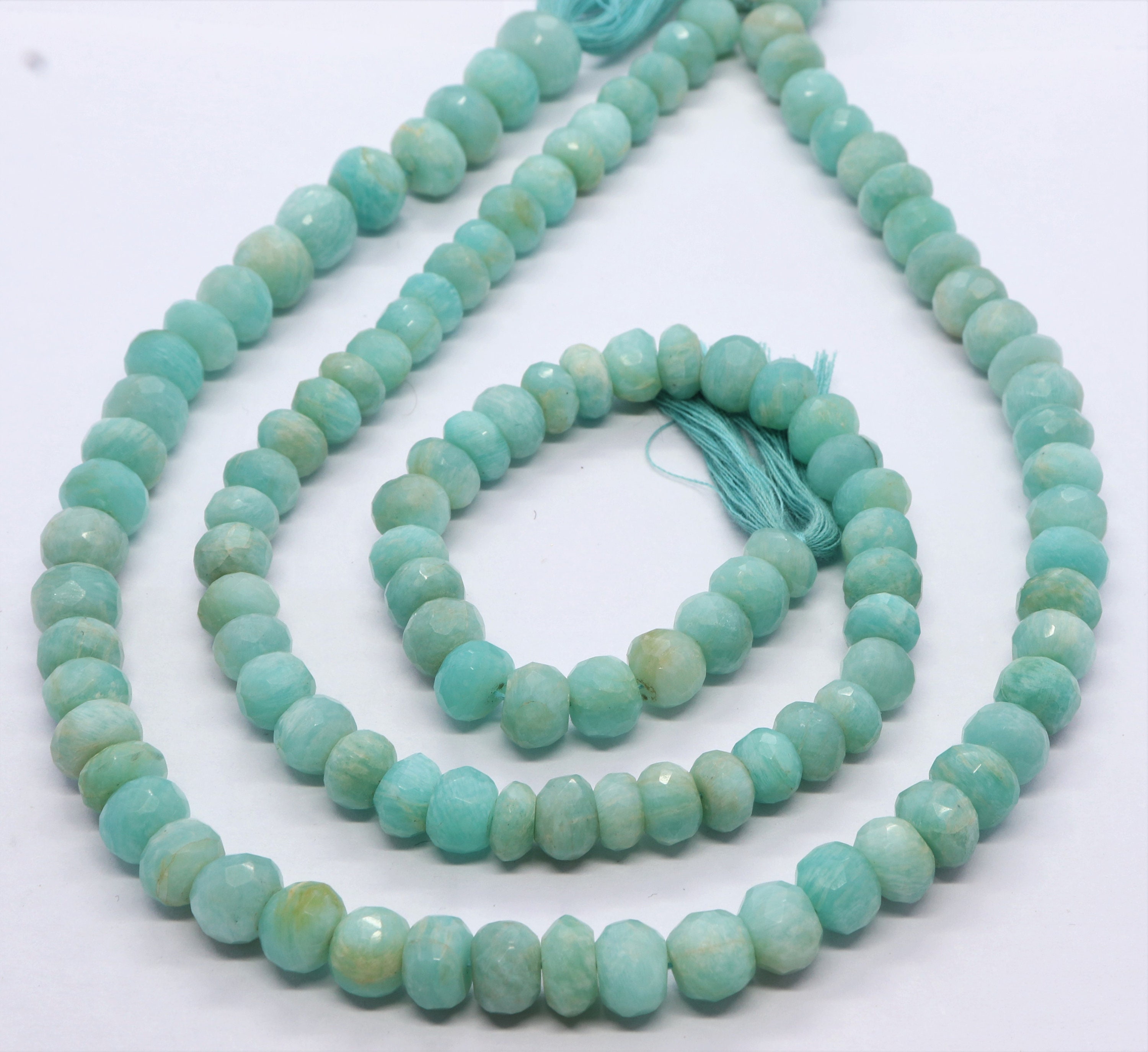 AAA Natural Amazonite Faceted Rondelle Beads 89 mm Amazonite Etsy