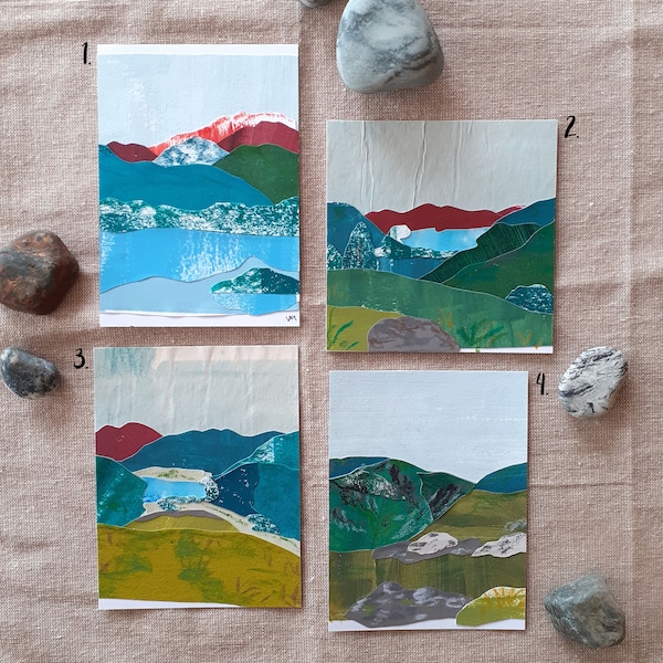 Original Landscape Collages - One Off, Charity Artwork, Lake District