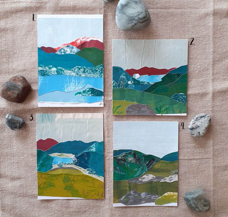 Original Landscape Collages One Off, Charity Artwork, Lake District image 1