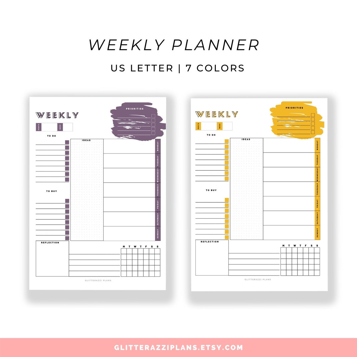 Fall Color Weekly Planner Printable - Etsy