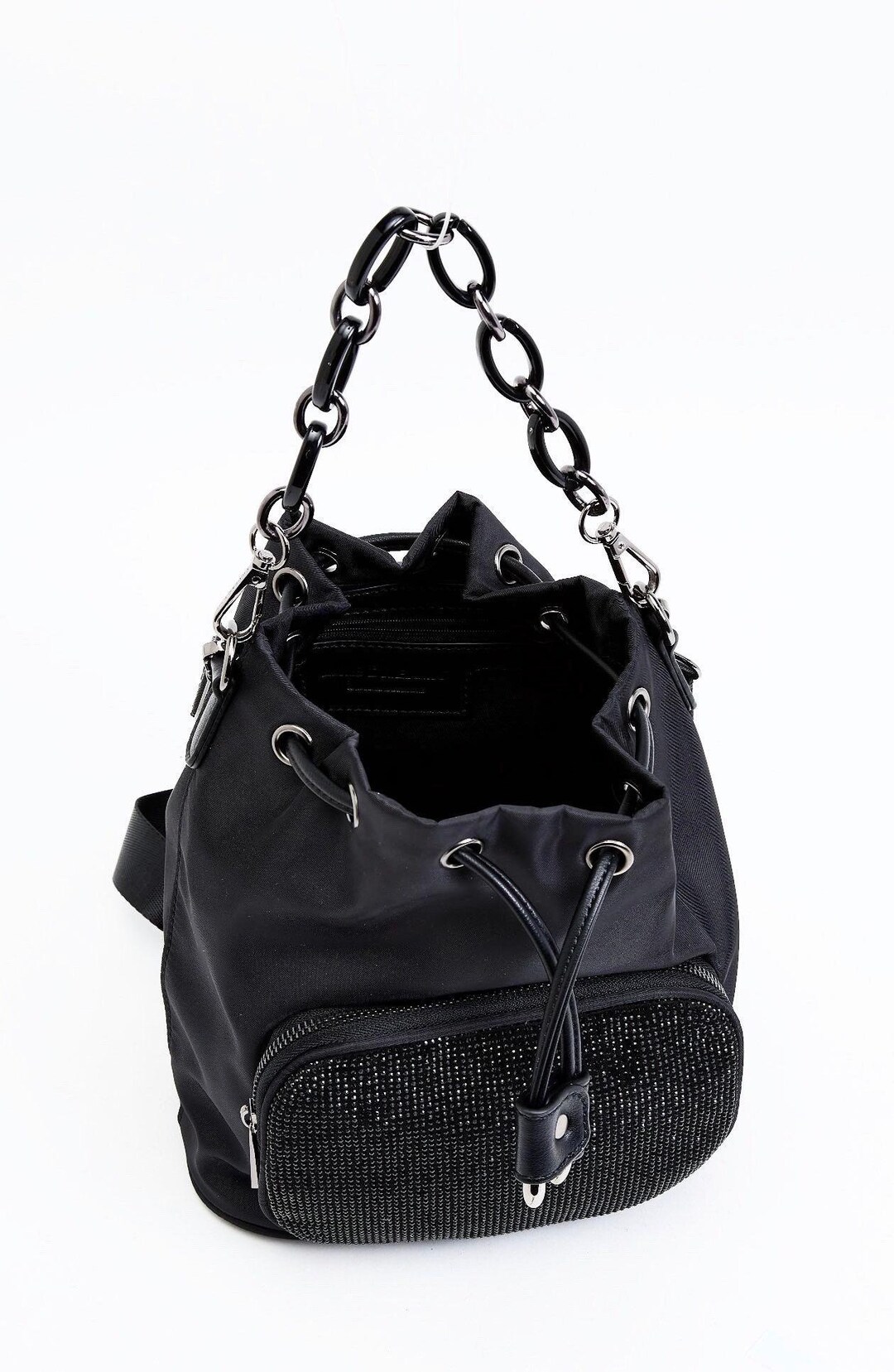 Tammy Rhinestone Bling Mini Backpack With Black and Sliver Chain - Etsy