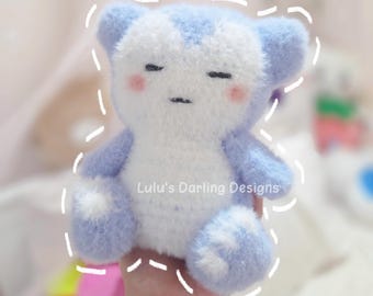 Sleepy Monster Fuzzy Amigurumi Crochet Plush