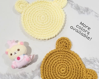 Bear Crochet Coasters // Rilakkuma Inspired Home Decor // Custom Colors 5in