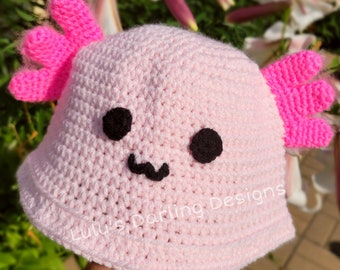 Axolotl Crochet Bucket Hat