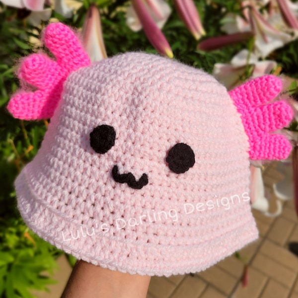 Axolotl Crochet Bucket Hat