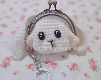 Bunny Crochet Pouch Keychain / Coin Purse / coquette girly