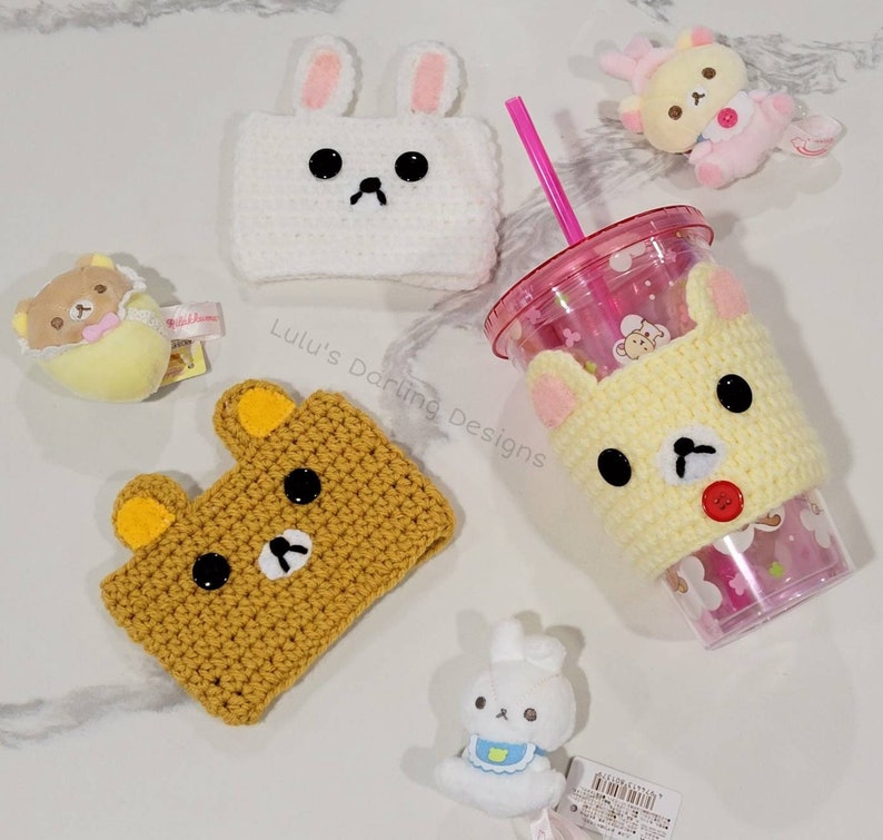 Kawaii Kuma Bear Cup Cozies Cup Holders image 1