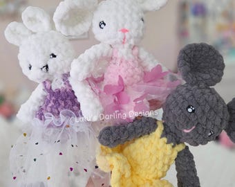 Ballerina Bunny Mouse Crochet Plush Amigurumi