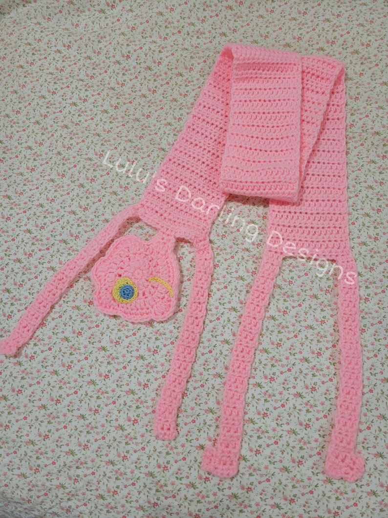 Prismo Adventure Time Crochet Scarf // Two colors // made to order Light pink