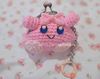 Pink Poyo Pouch Crochet Keychain / coin purse / coquette girly