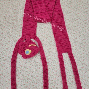 Prismo Adventure Time Crochet Scarf // Two colors // made to order Dark pink