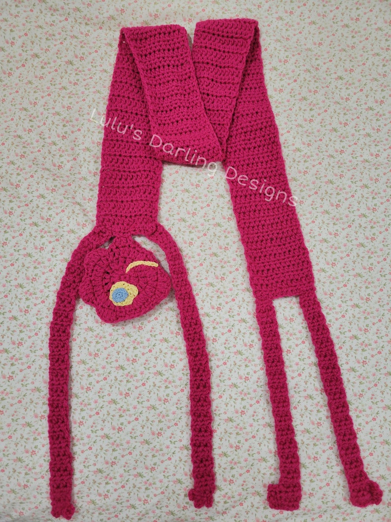 Prismo Adventure Time Crochet Scarf // Two colors // made to order Dark pink