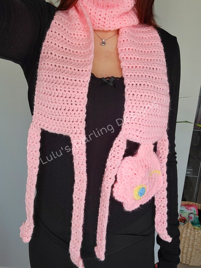 Prismo Adventure Time Crochet Scarf // Two colors // made to order image 3