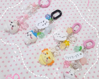 Cute Small Kawa Animal Clutter Keychains // handmade