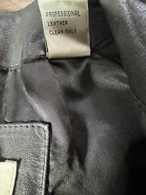 Vtg 80's Evan Davies black leather cropped jacket… - image 10