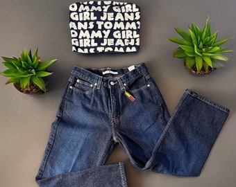 Vintage Tommy Hilfiger Mujer Azul Denim Boyfriend Jeans Tamaño 8 Y2K 90s