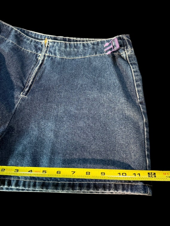 Vtg Second Generation Y2K Mini Denim Skort Skirt … - image 6