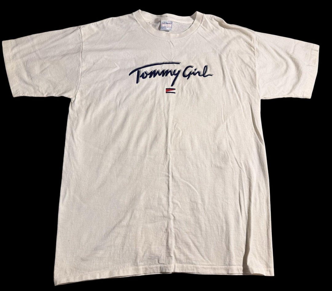 Vtg 90s Y2K Tommy Hilfiger Grey Sports Logo T-Shirt Dress M UK 12/14