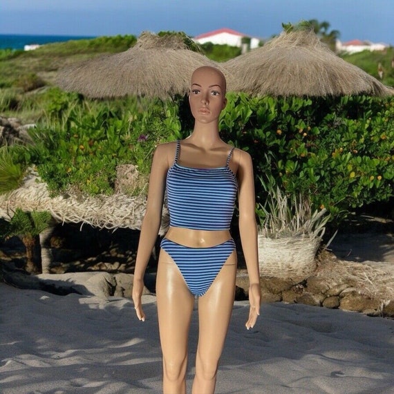 Vintage Sunset Beach Striped Bikini Women's Size … - image 1