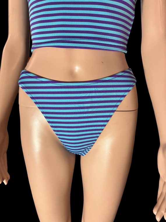 Vintage Sunset Beach Striped Bikini Women's Size … - image 3