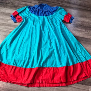 Vintage Union Made Tiered Color Block Prairie Dress Womens Size 3 Cottage zdjęcie 2