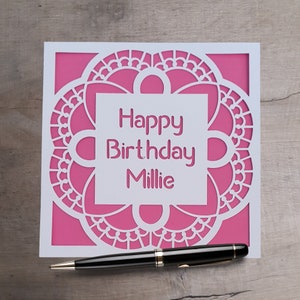 Biglietto di auguri di compleanno personalizzato, biglietto di auguri per lei, biglietto di auguri per la sorella, biglietto di auguri per l'amica, scegli qualsiasi nome.