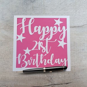 Handmade 21st Birthday Card, 21st Card for her, 21st Card for him, Happy 21st Birthday
