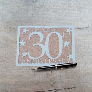 Biglietto d'auguri fatto a mano per il 30° anniversario di matrimonio, biglietto d'auguri per la moglie, biglietto d'auguri per il marito.
