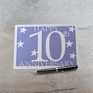 Biglietto d'auguri fatto a mano per il decimo anniversario di matrimonio, biglietto d'auguri per la moglie, biglietto d'auguri per il marito.