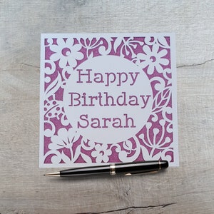 パーソナライズされた誕生日カード、彼女への誕生日カード、妹への誕生日カード、友人への誕生日カード、任意の名前をお選びください。