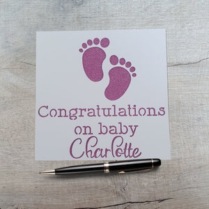 Biglietto di auguri personalizzato per neonato, congratulazioni per il nuovo nato, neonata, neonato