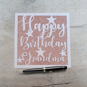 Handgemachte Oma Geburtstagskarte, Happy Birthday Oma, Oma Geburtstag, Karte für Oma.