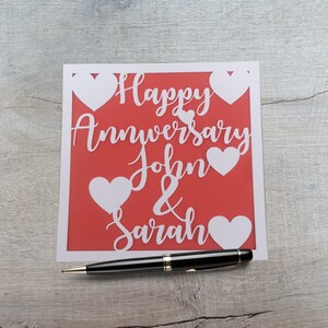 Tarjeta de aniversario personalizada, tarjeta de pareja personalizada, aniversario de bodas, tarjeta para aniversario, elija dos nombres.