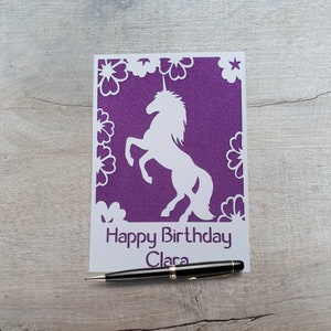 Handmade Unicorn Birthday Card, Card for girl, Unicorn lover birthday