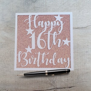 Carte de 16e anniversaire faite main, 16e carte pour elle, 16e carte pour lui, Joyeux 16e anniversaire