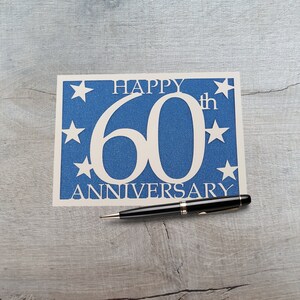 Biglietto d'auguri fatto a mano per il 60° anniversario di matrimonio, biglietto d'auguri per la moglie, biglietto d'auguri per il marito.