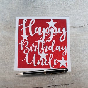 Handmade Uncle Birthday Card, Happy Birthday Uncle, Uncle birthday, Card for Uncle.
