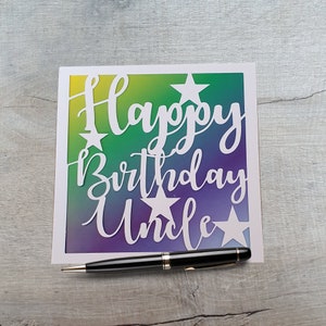 Handmade Uncle Birthday Card, Happy Birthday Uncle, Uncle birthday, Card for Uncle.
