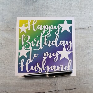 Handmade Husband Birthday Card, Happy Birthday Husband, Husband birthday, Card for Husband.