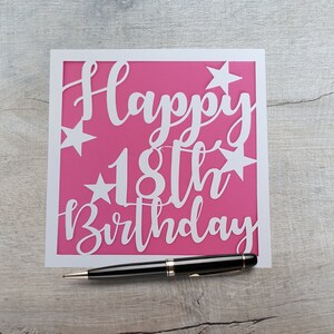 Handmade 18th Birthday Card, 18th Card for her, 18th Card for him, Happy 18th Birthday