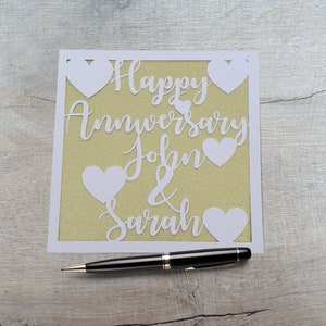 Tarjeta de aniversario personalizada, tarjeta de pareja personalizada, aniversario de bodas, tarjeta para aniversario, elija dos nombres.