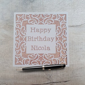 Personalised Birthday card, Birthday Card for her, Birthday Card for friend, Choose any name.